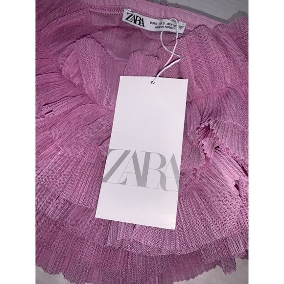 Zara Pink Ruffled Tube Top - Size Small - Picture 6 of 10